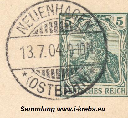 Neuenhagen Ostbahn Poststempel 1904 JK
